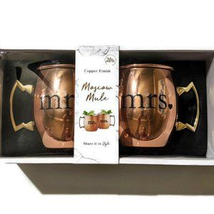 Moscow Mule Mr. and Mrs. Copper Finish Mugs Set